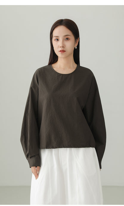 ミニマルクルーネックプルオーバーシャツ　B4729