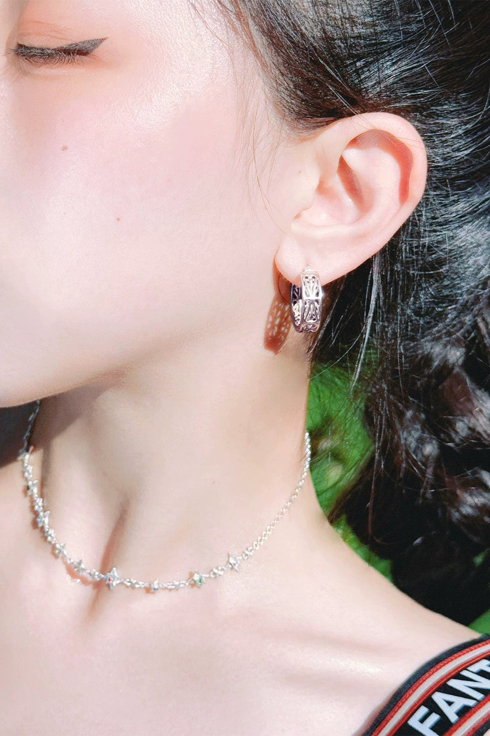 S925ニュートラルスタイルクールピアス（シングル）　B4102