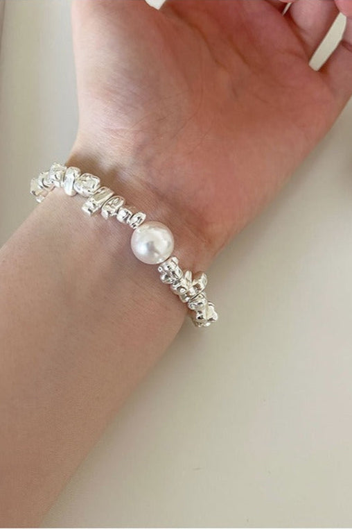 S925ハンドメイドブロークンシルバーブレスレット　B4261