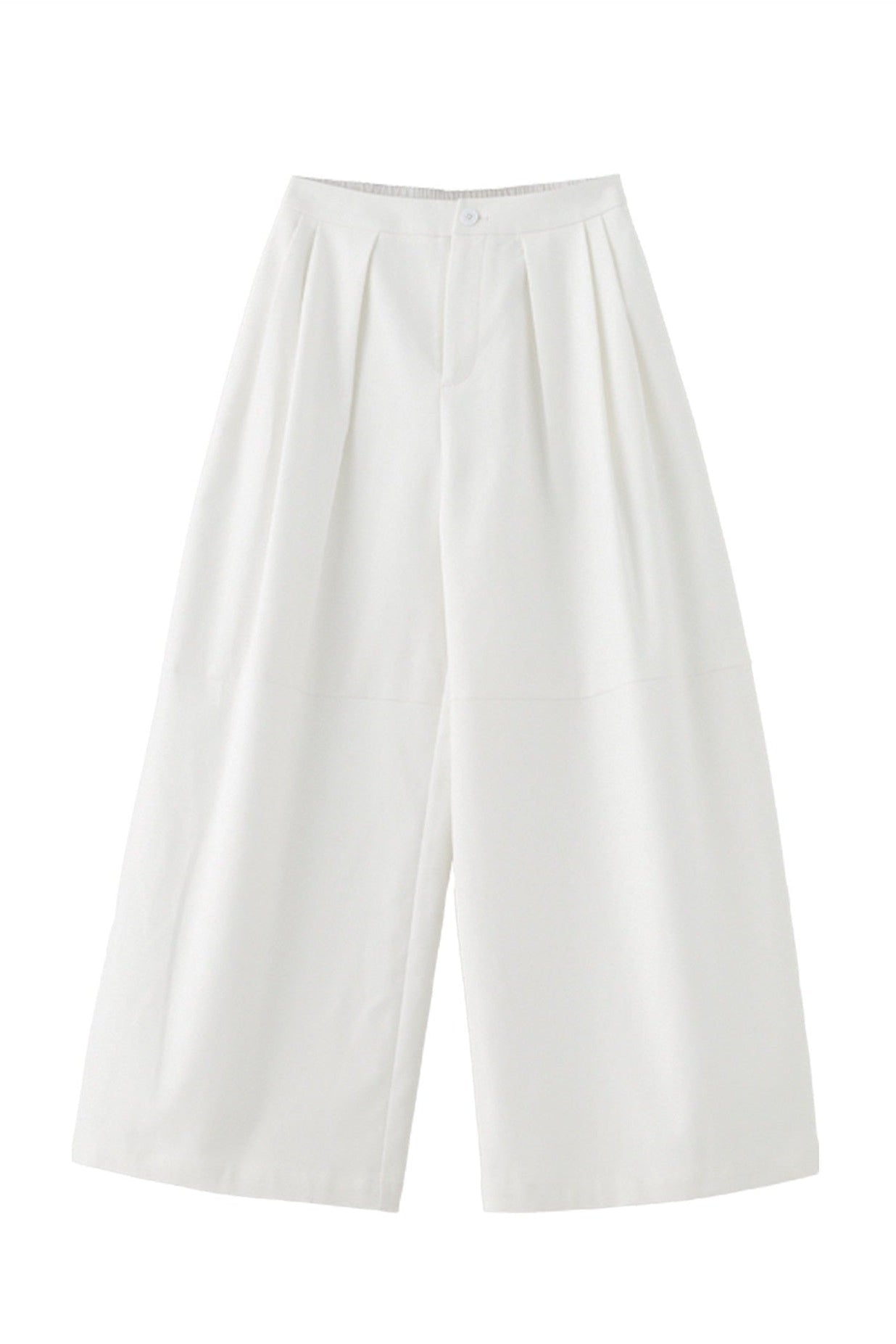 White cotton loose wide pants B4660