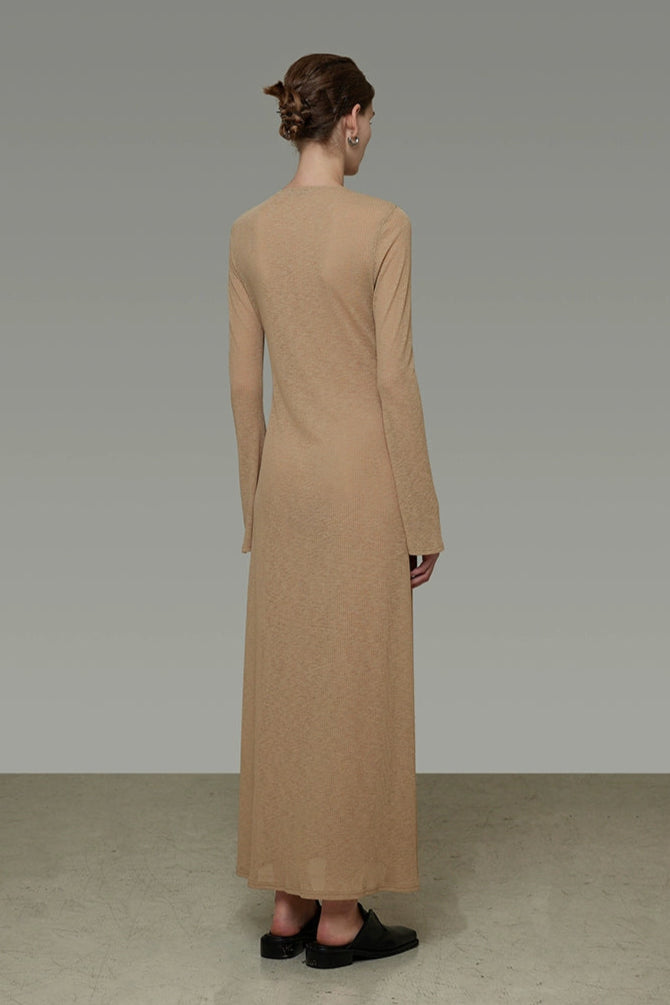 ストリーマーフリル V ネックドレス　B4198