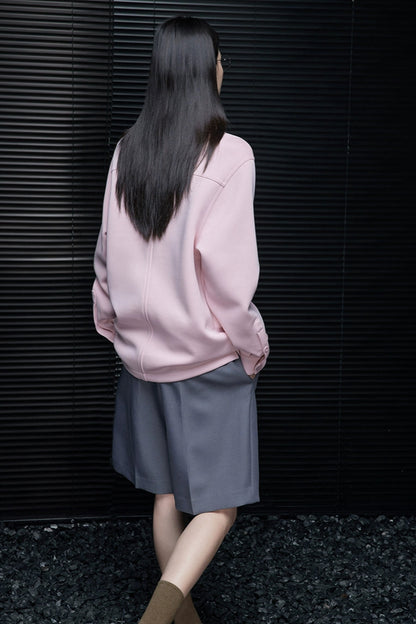 ピンクルーズラペルスウェットシャツ　B4359