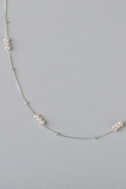 S925スペースドミニパールネックレス　B4518