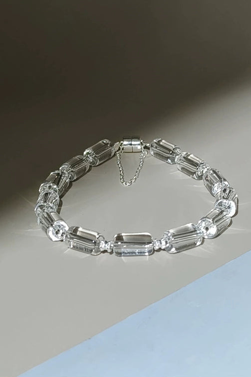 S925ブラジル産ホワイトクリスタルブレスレット　B4207