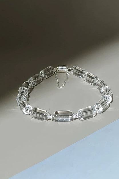 S925ブラジル産ホワイトクリスタルブレスレット　B4207