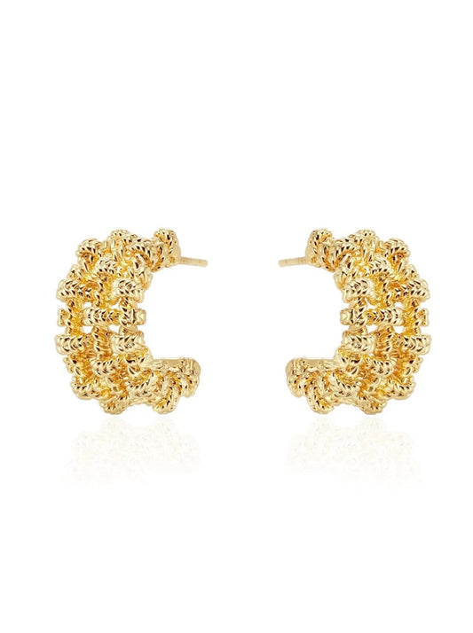 Weaving C ring earrings B2687