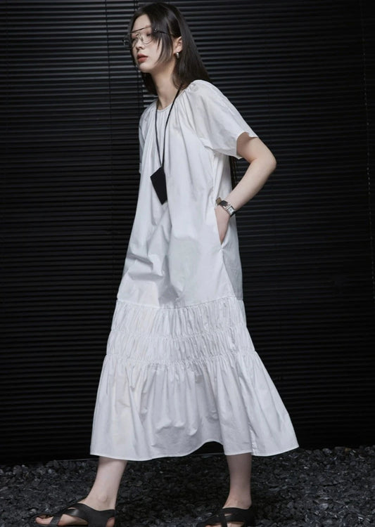 High-end cool white dress B2744