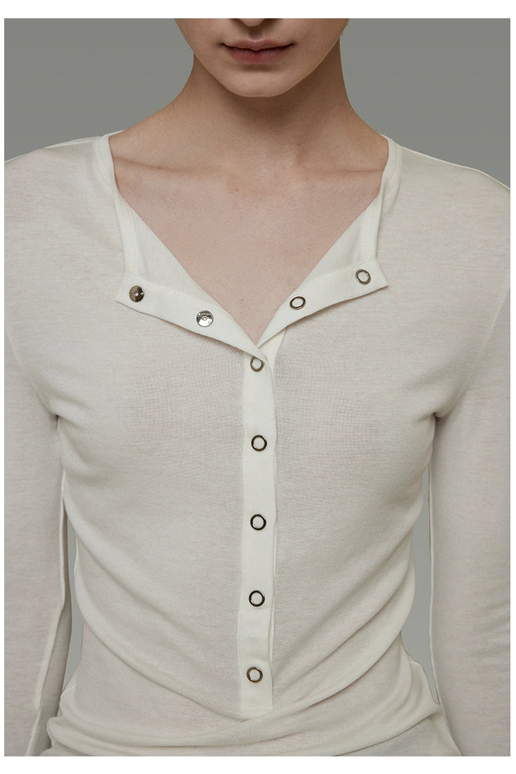 半開襟修身T卹 B4504