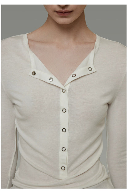 半開襟修身T卹 B4504