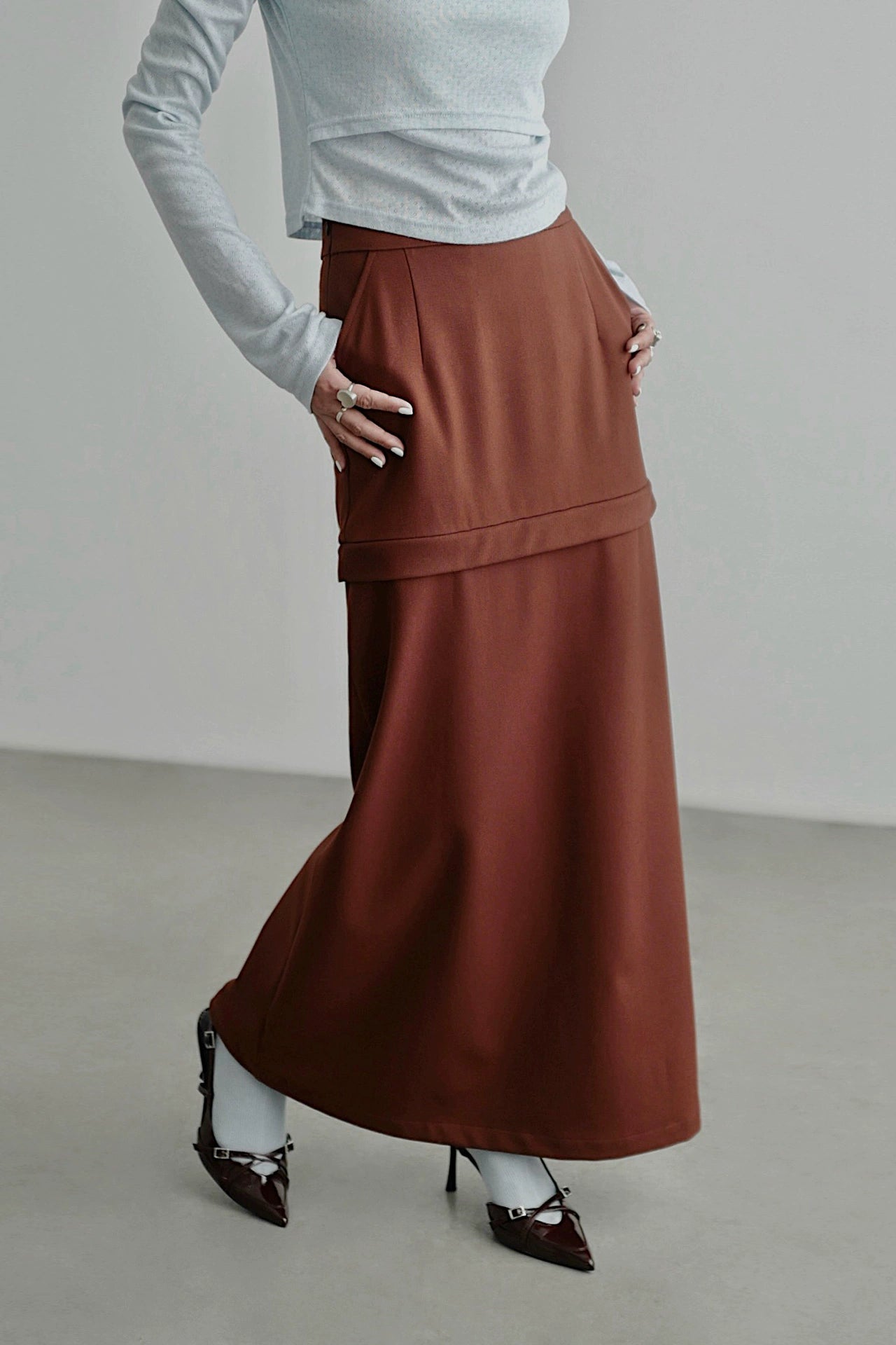 Two-way long skirt B4343