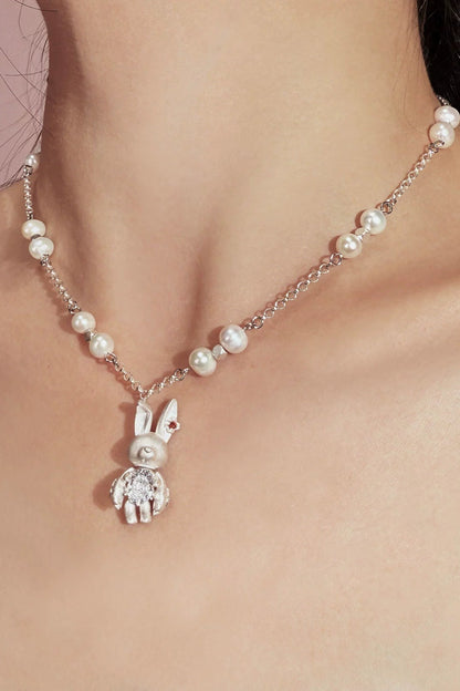 S925バニーナチュラルパールネックレス　B3976