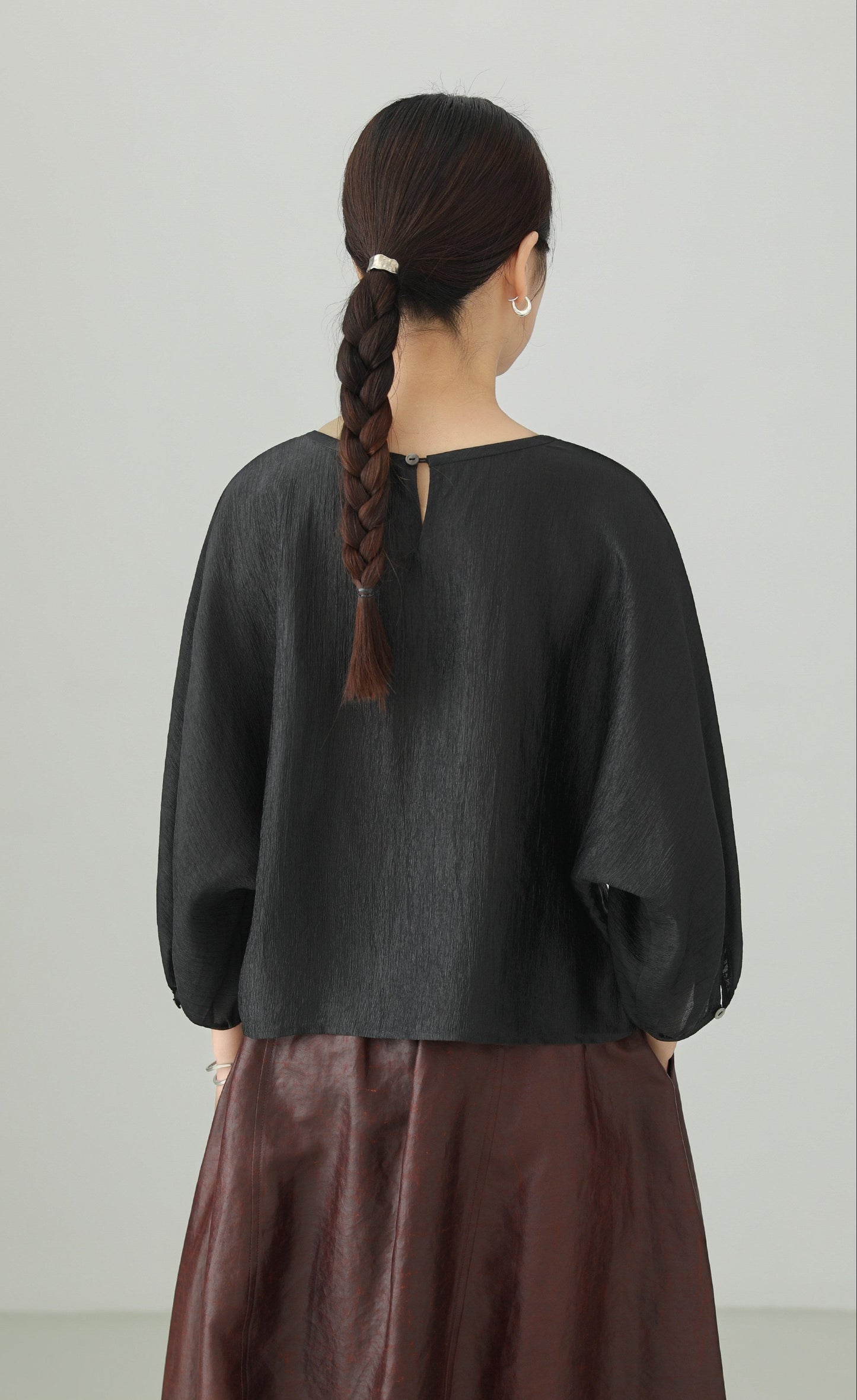 Acetate Crepe Dolman Sleeve Blouse B4893