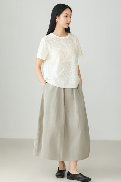 ハイカウントコットンバドスカート　B3836