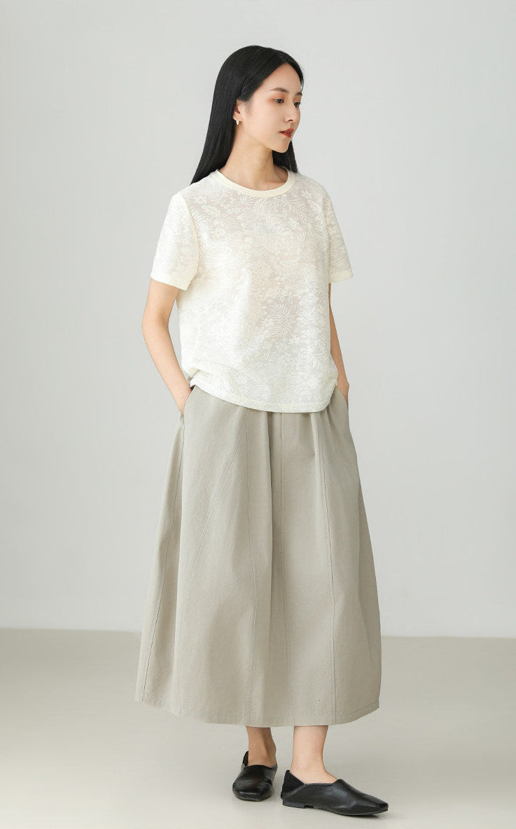 Premium Washed Cotton Balloon Skirt B4896