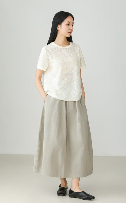 Premium Washed Cotton Balloon Skirt B4896