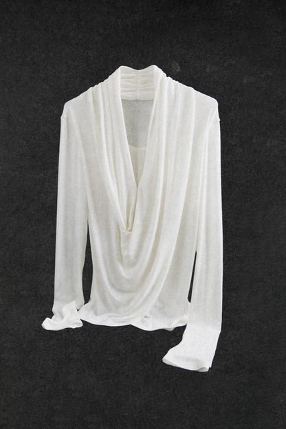 Cross V-neck knit top B4300