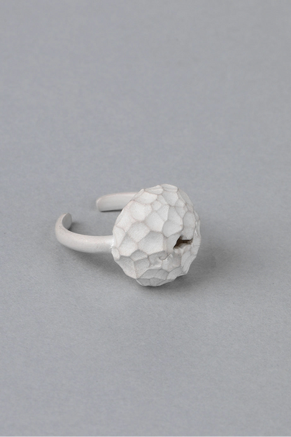 S925ハンマードスターロックオープンリング　B4512