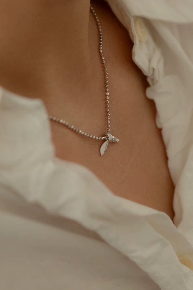 S925シングルノットニッチチョーカーネックレス　B4296