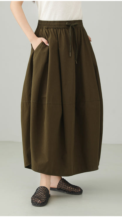 Washed Cotton Art Balloon Skirt B4786