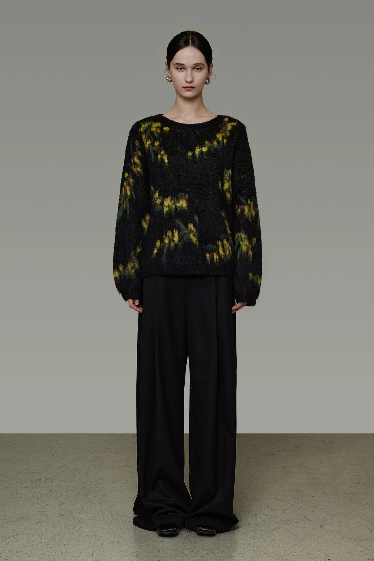 Retro tie-dye loose sweater B4503