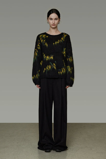 Retro tie-dye loose sweater B4503