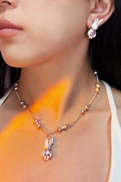 S925バニーナチュラルパールネックレス　B3976