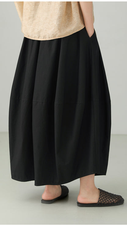 Washed Cotton Art Balloon Skirt B4786