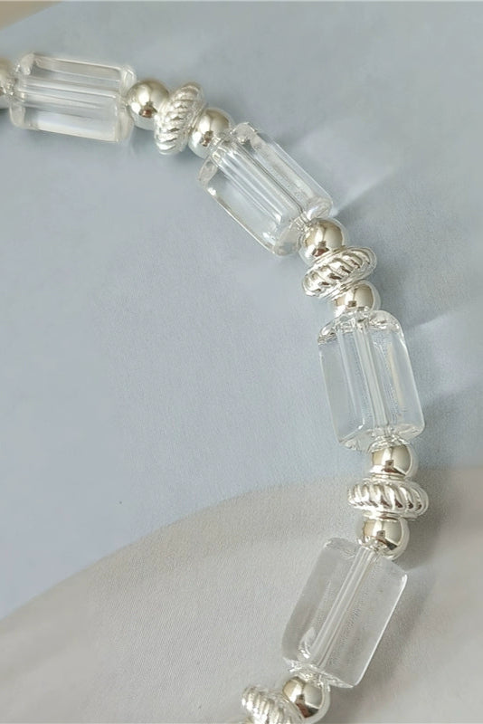 S925アイスホワイトクリスタルレトロブレスレット　B4001