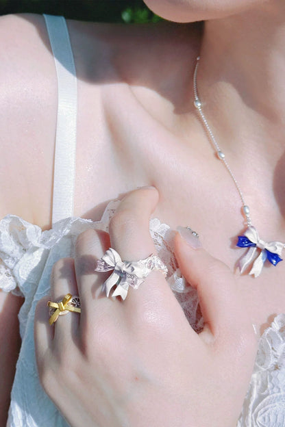 S925ボウヨーロピアンオープンリング　B4106