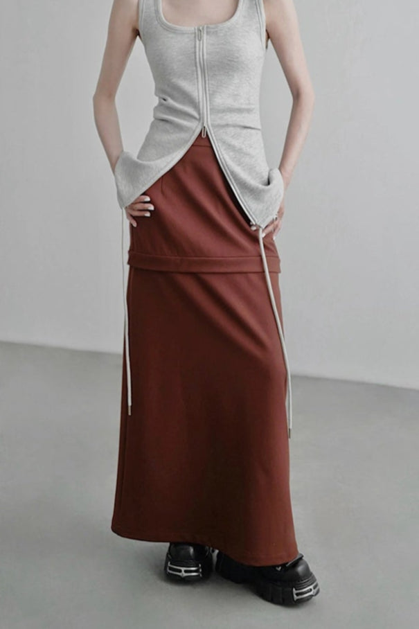 Two-way long skirt B4343