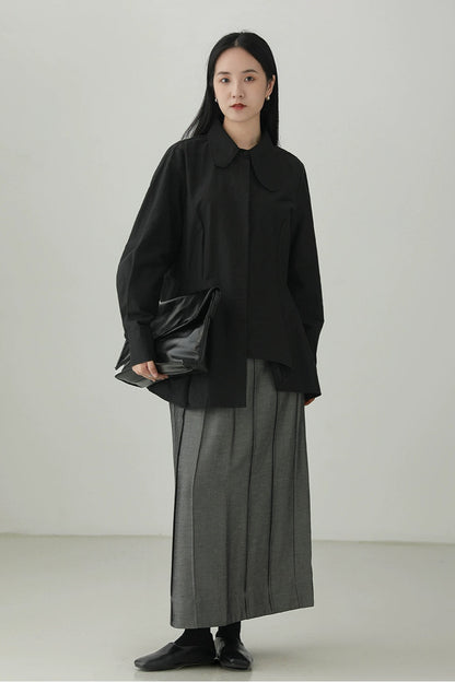 シワ加工コットンイレギュラーハイエンドシャツ　B4272