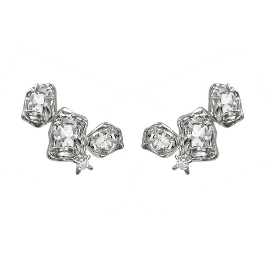 Clear gemstone earrings B2518