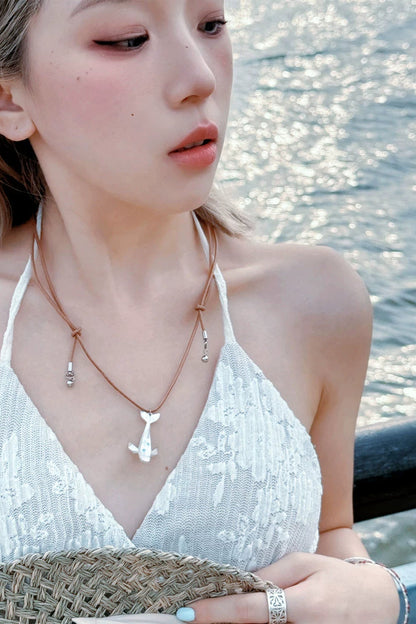 鯨魚哨子 S925 吊墜項鍊 B4472