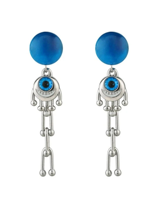 Charming eye metallic tassel earrings B2722