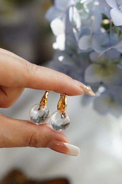 S925 天然白水晶 7A 級耳環 B4384