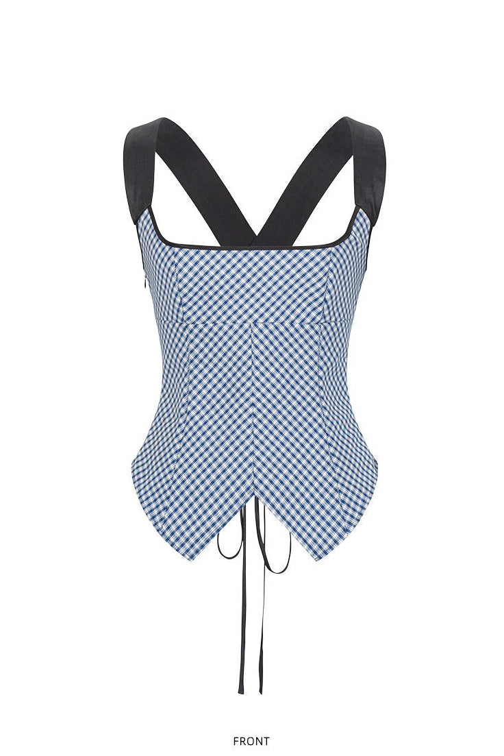 Bandeau suspenders with check straps B4652