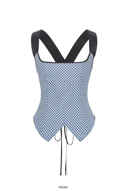 Bandeau suspenders with check straps B4652