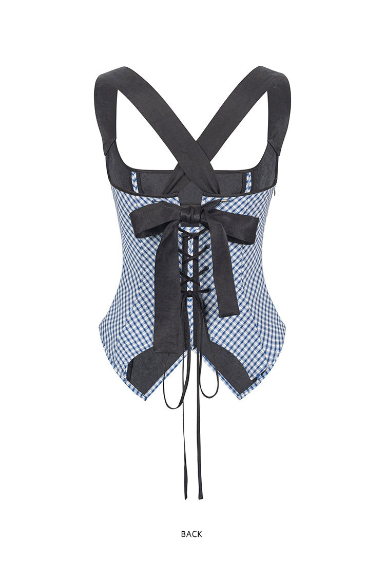 Bandeau suspenders with check straps B4652