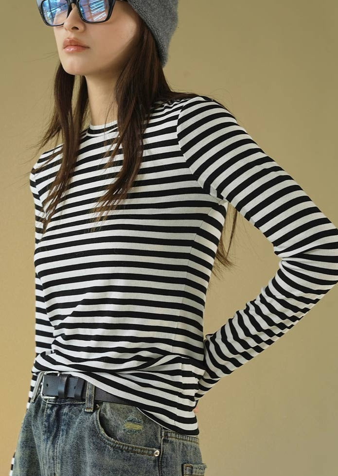 Contrast striped T-shirt B2426