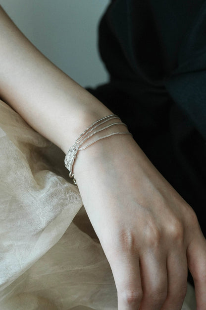 S925ヴィンテージクチナシファイバーニッチブレスレット　B4149