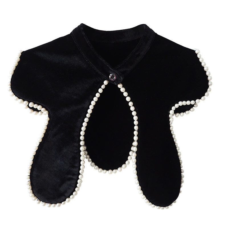 ユニークパールビーズベルベットカラー　 B4446