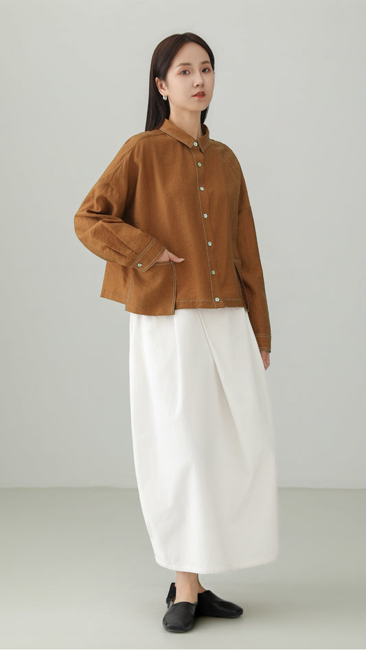 テンセルリネンミニマリストシャツ　B4701