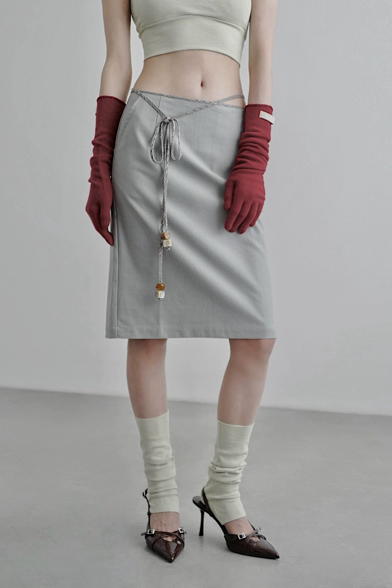 中長直筒裙 B4256