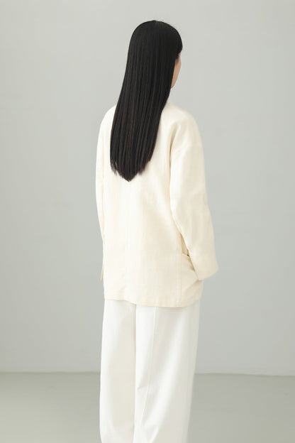 Minimalist Jacquard V-Neck Jacket B4659