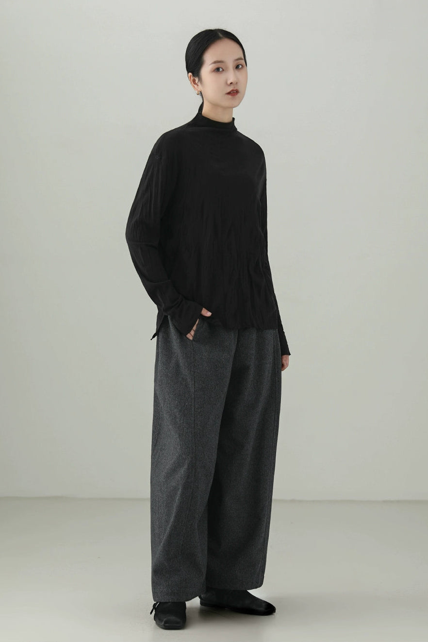 テンセルウールシワ加工Tシャツ　B4525