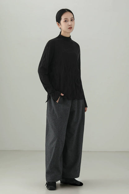 テンセルウールシワ加工Tシャツ　B4525