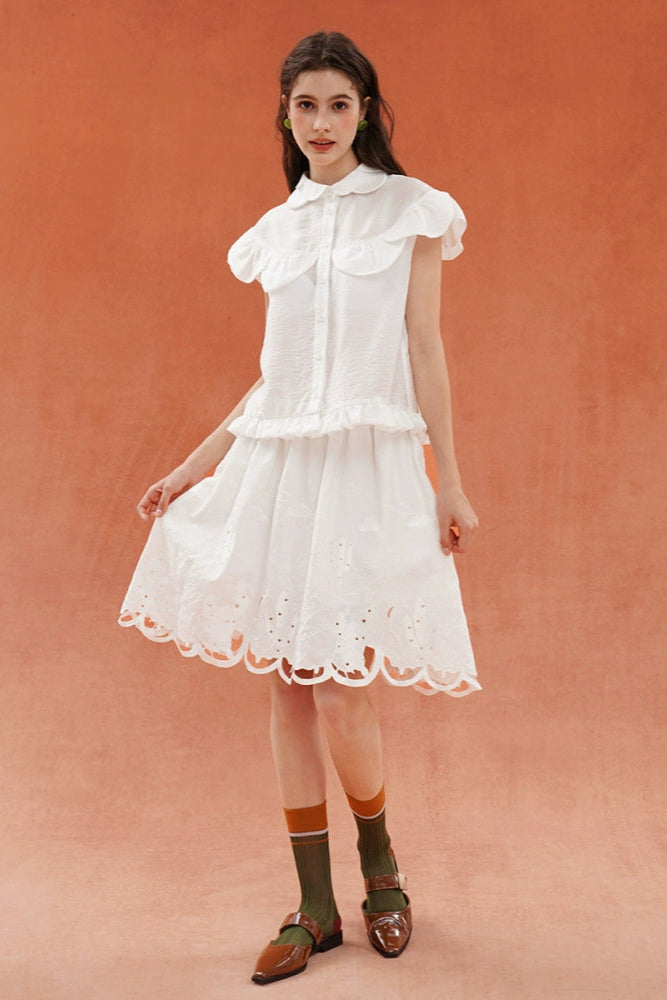 ホワイトペタルカラーブラウス　B3927