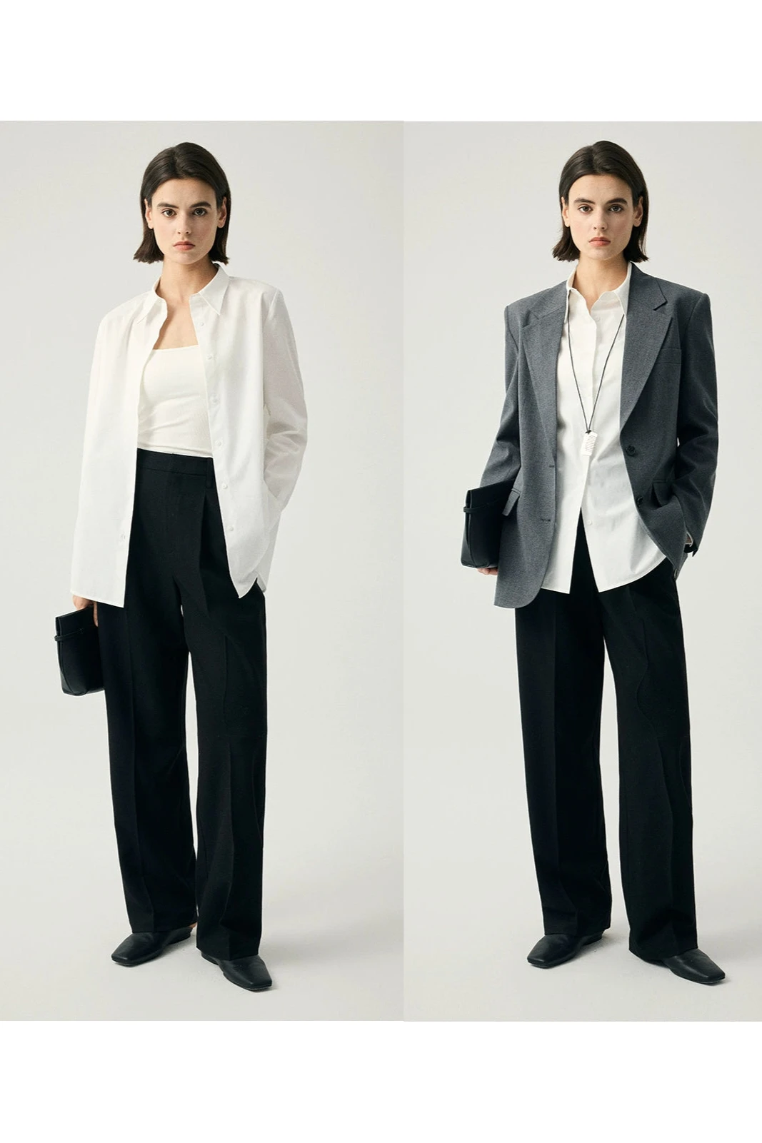 Tencel cotton simple white shirt B3540