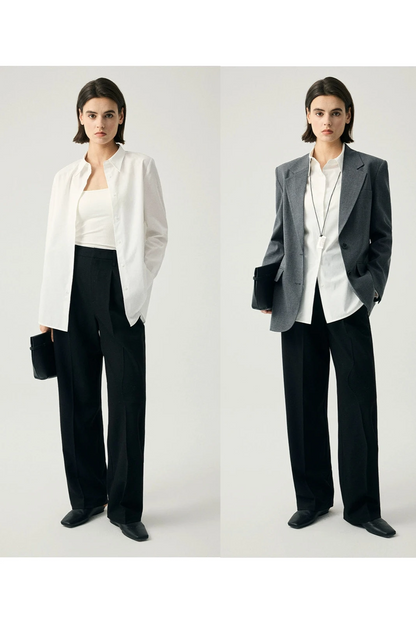 Tencel cotton simple white shirt B3540