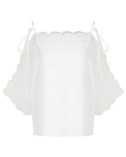 French Off-Shoulder Lace Design Blouse B4767